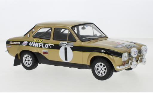 Diecast model cars Ford Escort RS 1600 MKI No.1 Welsh Rally 1972 Old Gold R.Clark/J.Porter 1/18 IXO