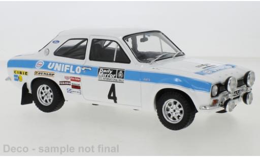 Diecast model cars Ford Escort RS 1600 MKI RHD No.4 Rally WM RAC Rally 1972 Esso Blue R.Clark/T.Mason 1/18 IXO