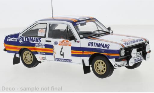 Diecast model cars Ford Escort RS 1800 MkII No.4 Rally San Remo 1980 A.Vatanen/D.Richards 1/24 IXO
