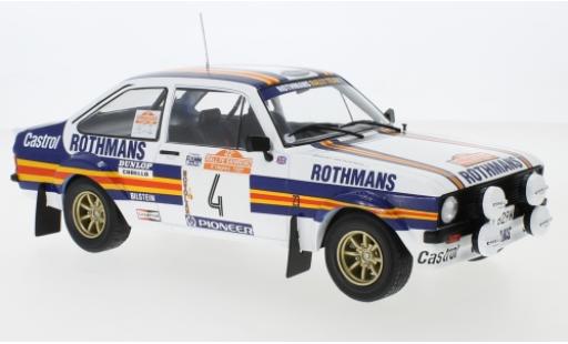 Diecast model cars Ford Escort RS 1800 MKII No.4 Rothmans Rally WM Rally San Remo 1980 A.Vatanen/D.Richards 1/18 IXO