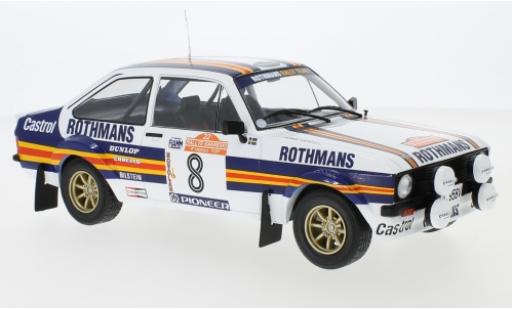 Diecast model cars Ford Escort RS 1800 MKII No.8 Rothmans Rally WM Rally San Remo 1980 H.Mikkola/A.Hertz 1/18 IXO