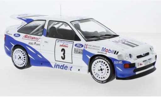 Diecast model cars Ford Escort Cosworth RS No.3 Rally WM Tour de Corse 1993 F.Delecour/D.Grataloup 1/18 IXO