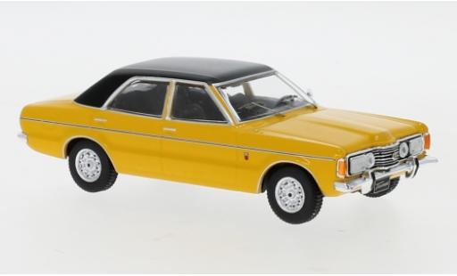 Diecast model cars Ford Taunus TC1 GLX yellow/black 1973 1/43 IXO