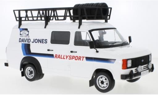 Diecast model cars Ford Transit Kastenwagen MK II David Jones with roof accessories 1/18 IXO