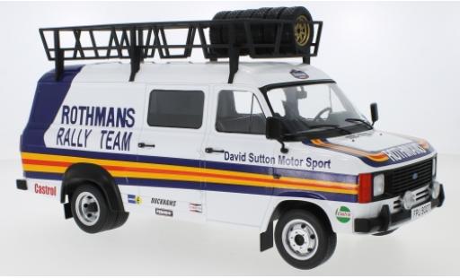 Diecast model cars Ford Transit Kastenwagen MK II Rothmans avec Rack de toit et charge 1/18 IXO