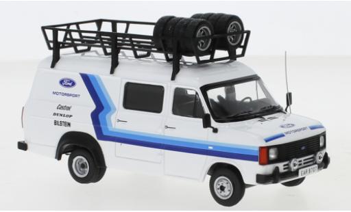 Diecast model cars Ford Transit Kastenwagen MK II Team Motorsport 1979 Assistance with roof rack 1/43 IXO