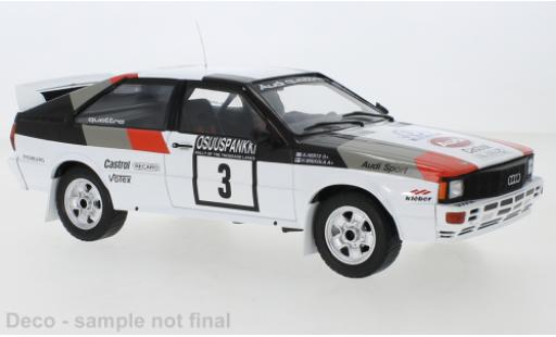 Diecast model cars Audi Quattro rallye No.3 1000 Lakes Rally 1982 1/18 IXO