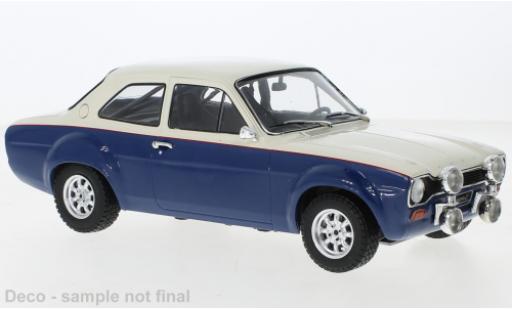 Diecast model cars Ford Escort RS 1600 MK1 white/blue 1974 1/18 IXO