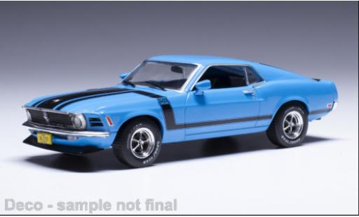 Diecast model cars Ford Mustang Boss 302 blue 1970 1/43 IXO