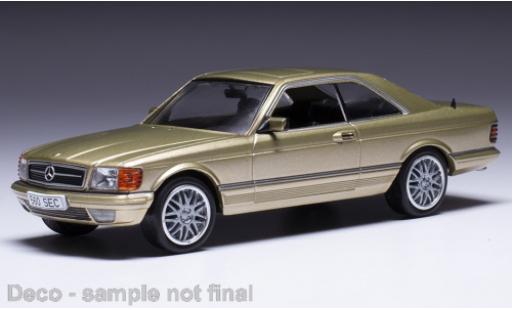 Diecast model cars Mercedes 500 Coupe SEC metallise beige 1981 1/43 IXO