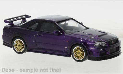 Diecast model cars Nissan Skyline R34 GT-R metallise purple 2002 1/43 IXO