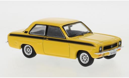 Diecast model cars Opel Ascona A Base A tuning yellow 1973 1/43 IXO