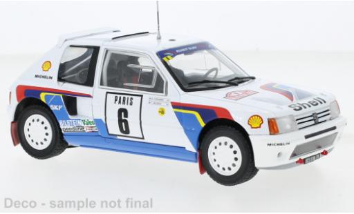 Diecast model cars Peugeot 205 Turbo 16 T16 No.6 Rally WM Rally Monte Carlo 1985 1/24 IXO