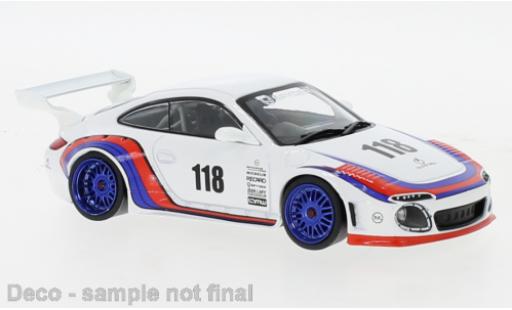 Diecast model cars Porsche 911 Base Old and New white/Dekor 1/43 IXO