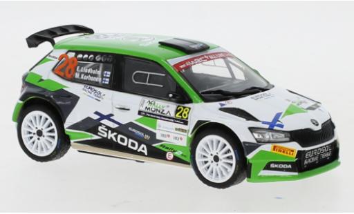 Diecast model cars Skoda Fabia R5 Evo No.28 Rally WM Rally Monza 2020 1/43 IXO