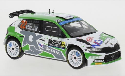 Diecast model cars Skoda Fabia Rally2 EVO No.22 WRC Rally Monte Carlo 2022 1/43 IXO