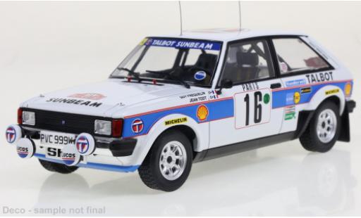 Diecast model cars Talbot Sunbeam Lotus No.16 Rally WM Rally Monte Carlo 1981 1/24 IXO