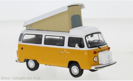 Diecast model cars Volkswagen T2 B Westfalia yellow/white 1978 1/43 IXO
