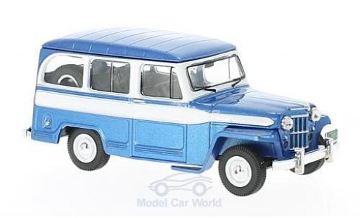 Diecast model cars Jeep Willys Station Wagon metallic blue/white 1960 1/43 IXO