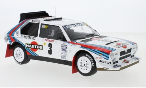 Diecast model cars Lancia Delta S4 No.3 Martini Racing Martini Rally Monte Carlo 1986 M.Alen/I.Kivim&Atilde;&curren;ki 1/18 IXO