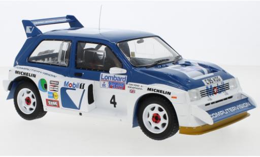 Diecast model cars MG Metro 6R4 RHD No.4 RAC Rally 1986 T.Pond/R.Arthur 1/18 IXO