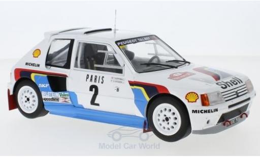 Diecast model cars Peugeot 205 Turbo 16 T16 No.2 Rally WM Rally Monte Carlo 1985 A.Vatanen/T.Harryman 1/18 IXO