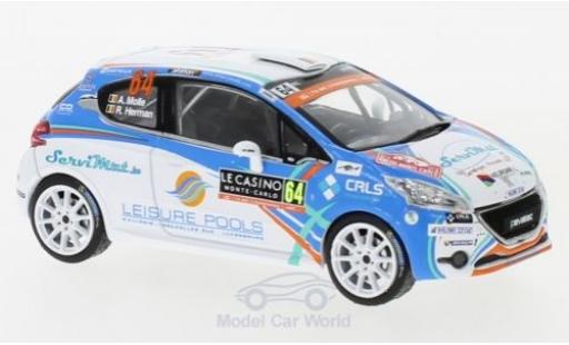 Diecast model cars Peugeot 208 R2 WRC No.64 WRC Rally Monte Carlo 2018 A.Mole/R.Herman 1/43 IXO