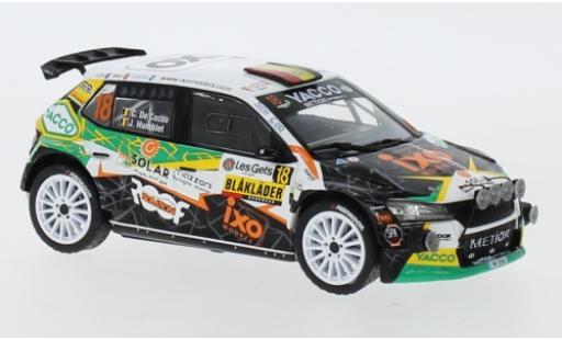 Diecast model cars Skoda Fabia R5 Evo No.18 Metior Sports Rally Condroz 2019 C. De Cecco/J.Humblet 1/43 IXO