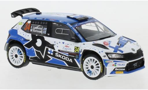 Diecast model cars Skoda Fabia R5 Evo Rally 2 No.34 Rally Croatia 2021 E.Lindholm/M.Korhonen 1/43 IXO