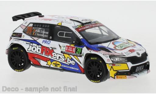 Diecast model cars Skoda Fabia R5 Evo Rally 2 No.39 jobfixers.be Rally Ypres 2021 P.J.M.Cracco/L.Vermeulen 1/43 IXO