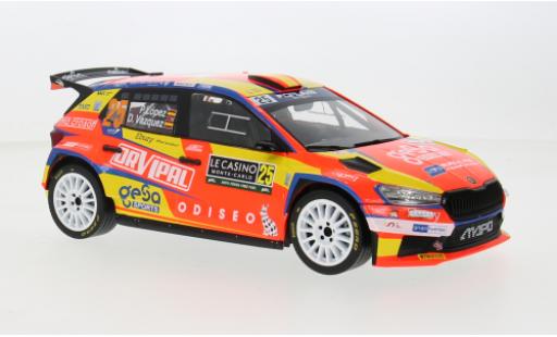Diecast model cars Skoda Fabia Rally2 No.25 WRC Rally Monte Carlo 2024 1/18 IXO