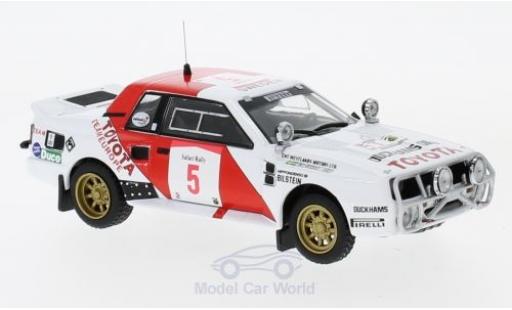 Diecast model cars Toyota Celica TA64 TwinCam Turbo No.5 Team Europe Rally WM Safari Rally 1984 B.Waldegard/H.Thorszelius 1/43 IXO