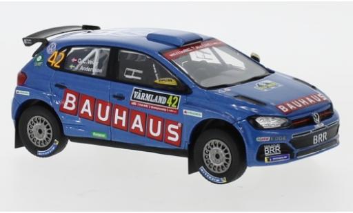 Diecast model cars Volkswagen Polo GTI R5 No.42 Bauhaus Rally WM Rally Sweden 2019 O.Veiby/J.Andersson 1/43 IXO