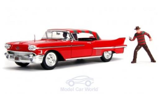 Diecast model cars Cadillac Series 62 special edition red/Dekor A Nightmare on Elm Street 1958 with Figuren 1/24 Jada Toys