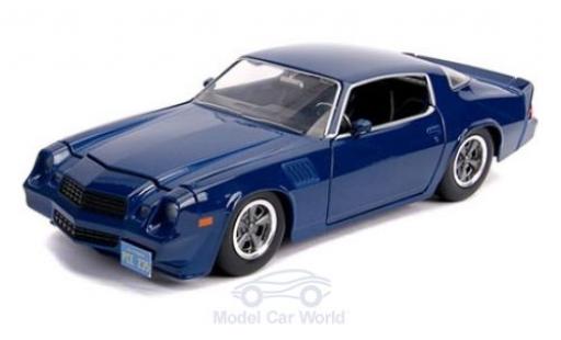 Diecast model cars Chevrolet Camaro Z28 blue Stranger Things 1979 with Sammelm&Atilde;&frac14;nze 1/24 Jada Toys
