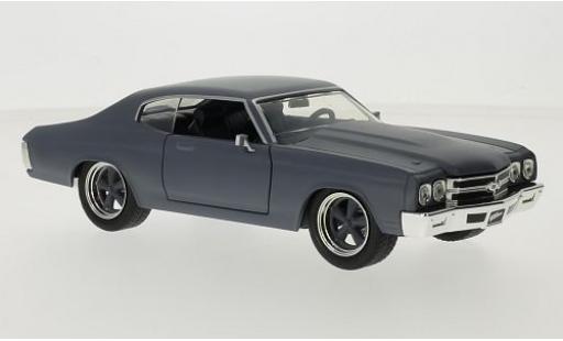 Diecast model cars Chevrolet Chevelle SS matt-grey Fast & Furious 1970 Doms 1/24 Jada Toys