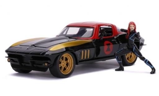 Diecast model cars Chevrolet Corvette tuning C2 Marvel Avengers - Black Widow 1966 avec figurine 1/24 Jada Toys