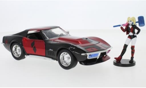 Diecast model cars Chevrolet Corvette Stingray Harley Quinn 1969 avec figurine 1/24 Jada Toys