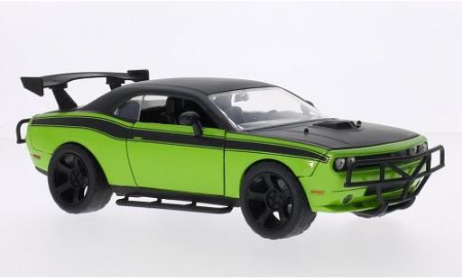 Diecast model cars Dodge Challenger SRT SRT8 Tuning green/matt-black Furious 7 2008 1/24 Jada Toys