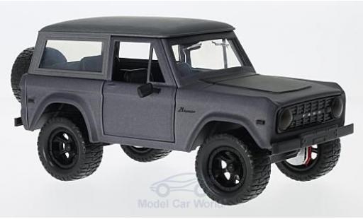 Diecast model cars Ford Bronco Wagon Hardtop metallic grey/matt-black 1973 without Vitrine 1/24 Jada Toys