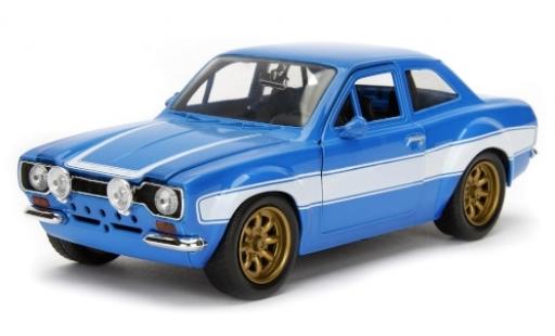 Diecast model cars Ford Escort Berlina II Tuning blue/white Fast & Furious 1974 1/24 Jada Toys