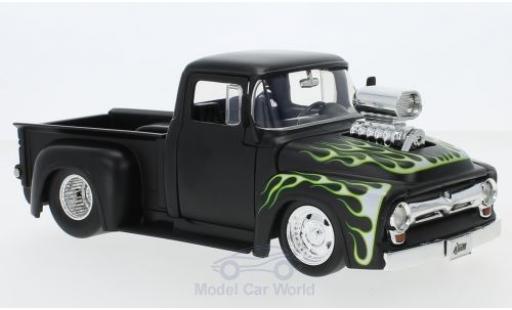 Diecast model cars Ford F-100 Pickup 00 matt-black/Dekor 1956 1/24 Jada Toys