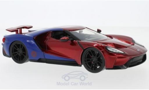 Diecast model cars Ford GT Berlinetta red/blue Marvel Avengers - Spider Man 2017 with Figur 1/24 Jada Toys