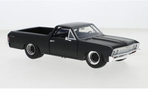 Diecast model cars Chevrolet El Camino pickup Jada matt-black 1967 1/24 Jada Toys