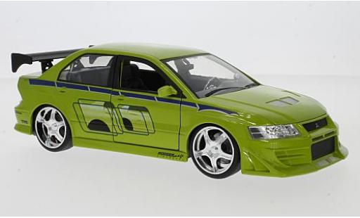 Diecast model cars Mitsubishi Lancer Evolution VII Evo tuning vert/D&Atilde;&copy;corer rapide & Furious 1/24 Jada Toys