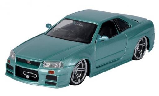 Nissan Skyline 1/24 Jada Toys GT-R (R34) metallic green RHD Fast & Furious 2002
