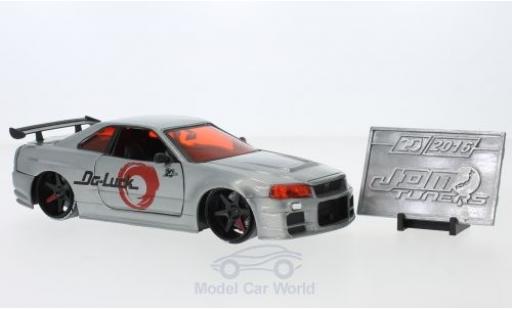 Diecast model cars Nissan Skyline R34 GTR () grey RHD 2002 1/24 Jada Toys