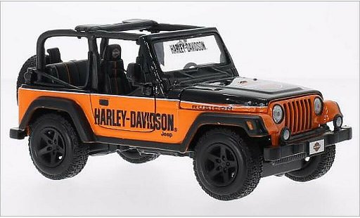 Jeep Wrangler Rubicon 1/24 Maisto black/orange Harley Davidson 2014 diecast model cars