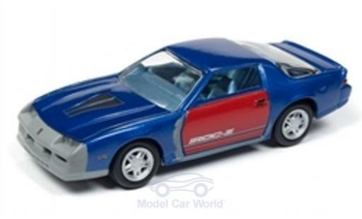 Diecast model cars Chevrolet Camaro IROC Z28 -Z metallic blue/red 1987 Tuning 1/64 Johnny Lightning