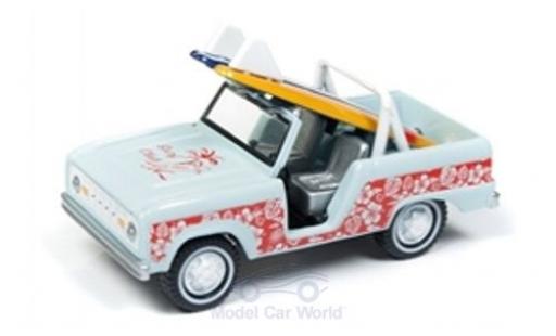 Diecast model cars Ford Bronco Wagon blue/red 1966 1/64 Johnny Lightning